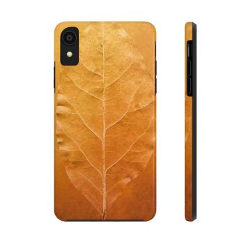 Case Mate Tough Cell Phone Cover Golden Leaf Vein Print Beige Gold Nature Art Print Old Antique Vintage