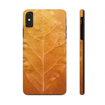 Case Mate Tough Cell Phone Cover Golden Leaf Vein Print Beige Gold Nature Art Print Old Antique Vintage