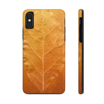 Case Mate Tough Cell Phone Cover Golden Leaf Vein Print Beige Gold Nature Art Print Old Antique Vintage