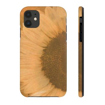 Case Mate Tough Cell Phone Cover Large Sunflower Flower Art Print Old Antique Vintage Beige Yellow Brown