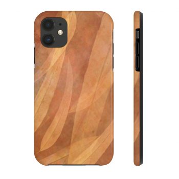 Case Mate Tough Cell Phone Cover Leaves Leaf Print Abstract Dark Brown Beige Cream Nature Art Print Old Antique Vintage