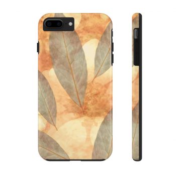 Case Mate Tough Cell Phone Cover Leaves Leaf Print Blue Beige Cream Nature Art Print Old Antique Vintage