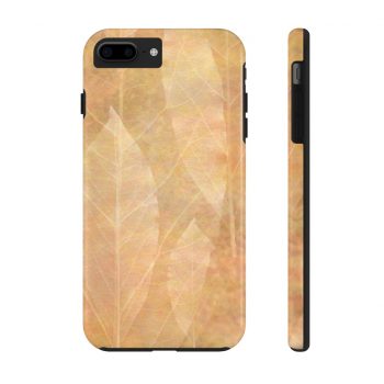 Case Mate Tough Cell Phone Cover Leaves Leaf Vein Print Beige Cream Brown Nature Art Print Old Antique Vintage