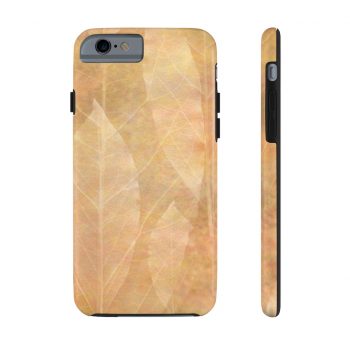 Case Mate Tough Cell Phone Cover Leaves Leaf Vein Print Beige Cream Brown Nature Art Print Old Antique Vintage