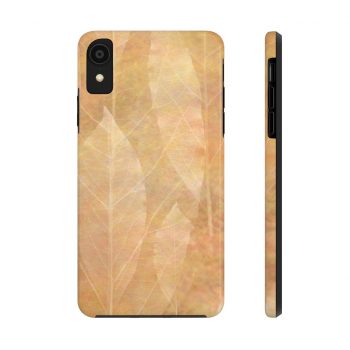 Case Mate Tough Cell Phone Cover Leaves Leaf Vein Print Beige Cream Brown Nature Art Print Old Antique Vintage