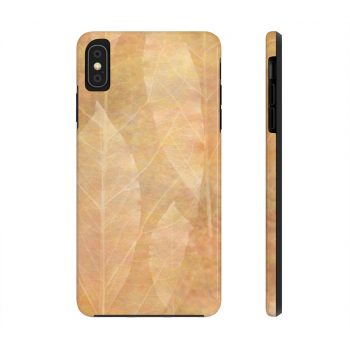 Case Mate Tough Cell Phone Cover Leaves Leaf Vein Print Beige Cream Brown Nature Art Print Old Antique Vintage