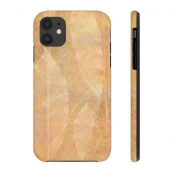 Case Mate Tough Cell Phone Cover Leaves Leaf Vein Print Beige Cream Brown Nature Art Print Old Antique Vintage