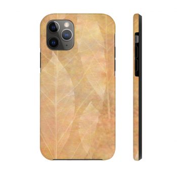 Case Mate Tough Cell Phone Cover Leaves Leaf Vein Print Beige Cream Brown Nature Art Print Old Antique Vintage