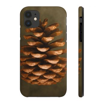 Case Mate Tough Cell Phone Cover Pine Cone Print Beige Green Brown Nature Art Print Old Antique Vintage