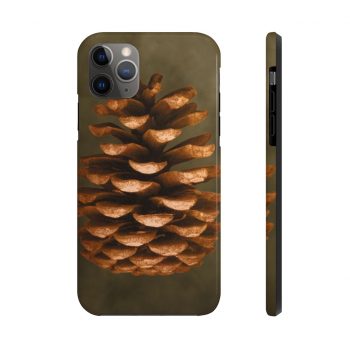 Case Mate Tough Cell Phone Cover Pine Cone Print Beige Green Brown Nature Art Print Old Antique Vintage