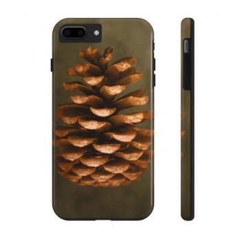 Case Mate Tough Cell Phone Cover Pine Cone Print Beige Green Brown Nature Art Print Old Antique Vintage