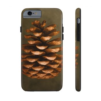 Case Mate Tough Cell Phone Cover Pine Cone Print Beige Green Brown Nature Art Print Old Antique Vintage