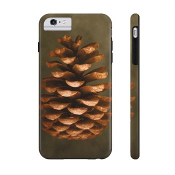 Case Mate Tough Cell Phone Cover Pine Cone Print Beige Green Brown Nature Art Print Old Antique Vintage