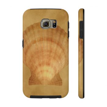 Case Mate Tough Cell Phone Cover Sea Shell Seashell Ocean Beige Sand Art Print Old Antique Vintage Botanical Beige Brown