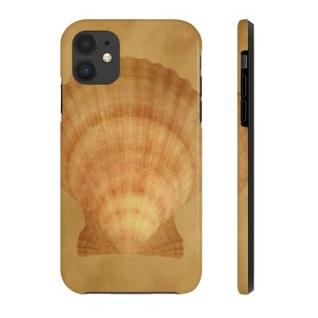 Case Mate Tough Cell Phone Cover Sea Shell Seashell Ocean Beige Sand Art Print Old Antique Vintage Botanical Beige Brown