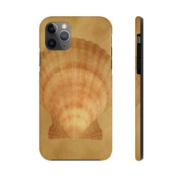 Case Mate Tough Cell Phone Cover Sea Shell Seashell Ocean Beige Sand Art Print Old Antique Vintage Botanical Beige Brown