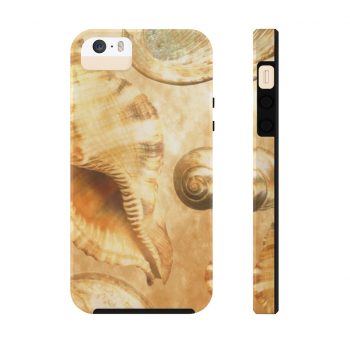 Case Mate Tough Cell Phone Cover Sea Shells Seashell Ocean Cream Beige Brown Gold Art Print Old Antique Vintage