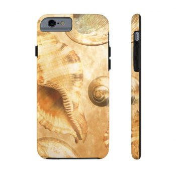 Case Mate Tough Cell Phone Cover Sea Shells Seashell Ocean Cream Beige Brown Gold Art Print Old Antique Vintage