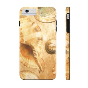 Case Mate Tough Cell Phone Cover Sea Shells Seashell Ocean Cream Beige Brown Gold Art Print Old Antique Vintage