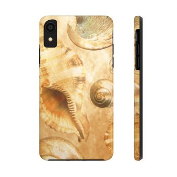 Case Mate Tough Cell Phone Cover Sea Shells Seashell Ocean Cream Beige Brown Gold Art Print Old Antique Vintage