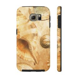 Case Mate Tough Cell Phone Cover Sea Shells Seashell Ocean Cream Beige Brown Gold Art Print Old Antique Vintage