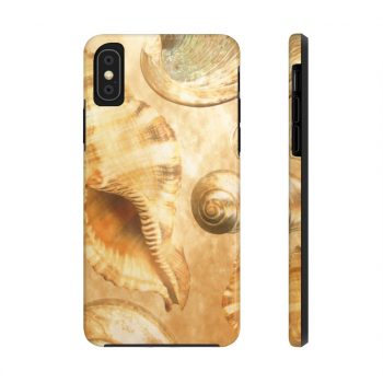 Case Mate Tough Cell Phone Cover Sea Shells Seashell Ocean Cream Beige Brown Gold Art Print Old Antique Vintage