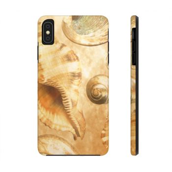 Case Mate Tough Cell Phone Cover Sea Shells Seashell Ocean Cream Beige Brown Gold Art Print Old Antique Vintage