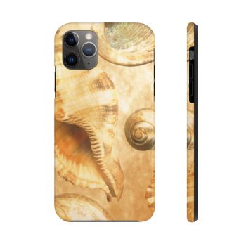 Case Mate Tough Cell Phone Cover Sea Shells Seashell Ocean Cream Beige Brown Gold Art Print Old Antique Vintage