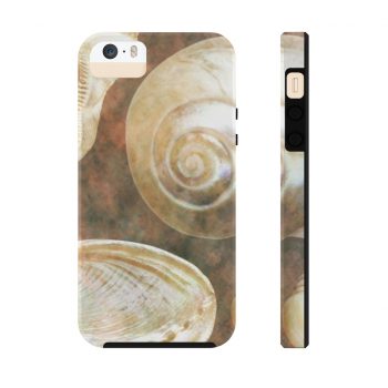 Case Mate Tough Cell Phone Cover Sea Shells Seashell Ocean Grey Silver Beige Sand Art Print Old Antique Vintage