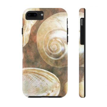 Case Mate Tough Cell Phone Cover Sea Shells Seashell Ocean Grey Silver Beige Sand Art Print Old Antique Vintage