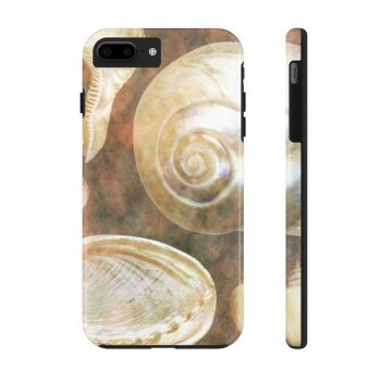 Case Mate Tough Cell Phone Cover Sea Shells Seashell Ocean Grey Silver Beige Sand Art Print Old Antique Vintage