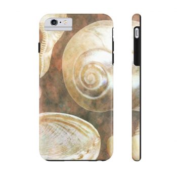 Case Mate Tough Cell Phone Cover Sea Shells Seashell Ocean Grey Silver Beige Sand Art Print Old Antique Vintage