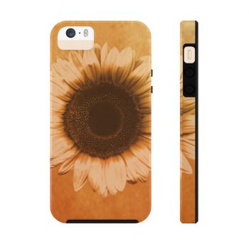 Case Mate Tough Cell Phone Cover Sunflower Flower Art Print Old Antique Vintage Beige Yellow Brown Gold