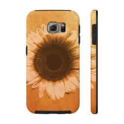 Case Mate Tough Cell Phone Cover Sunflower Flower Art Print Old Antique Vintage Beige Yellow Brown Gold