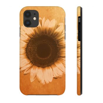 Case Mate Tough Cell Phone Cover Sunflower Flower Art Print Old Antique Vintage Beige Yellow Brown Gold