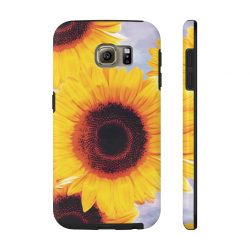 Case Mate Tough Cell Phone Cover Sunflowers Flower Art Print Old Antique Vintage Blue Yellow Brown