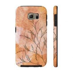 Case Mate Tough Cell Phone Cover Wheat Field Flowers Print Beige Landscape Nature Art Print Old Antique Vintage