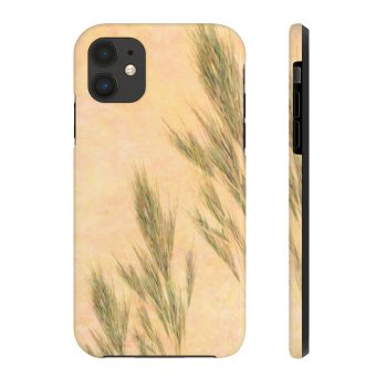 Case Mate Tough Cell Phone Cover Wheat Field Green Beige Landscape Nature Art Print Old Antique Vintage