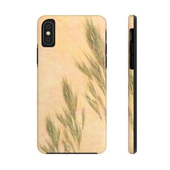 Case Mate Tough Cell Phone Cover Wheat Field Green Beige Landscape Nature Art Print Old Antique Vintage