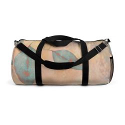 Duffel Bag Colorful Blue Leaves Leaf Beige Cream Coral Brown Art Print Old Antique Vintage