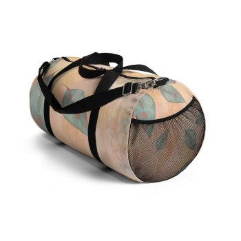 Duffel Bag Colorful Blue Leaves Leaf Beige Cream Coral Brown Art Print Old Antique Vintage