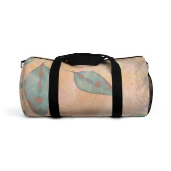 Duffel Bag Colorful Blue Leaves Leaf Beige Cream Coral Brown Art Print Old Antique Vintage