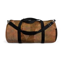 Duffel Bag Colorful Leaf Copper Brown Beige Nature Art Print Old Antique Vintage