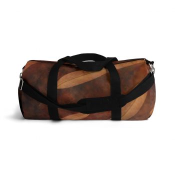 Duffel Bag Dark Brown Leaves Leaf Prints Beige Tan Nature Art Print Old Antique Vintage