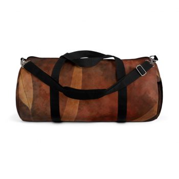 Duffel Bag Dark Brown Leaves Leaf Prints Beige Tan Nature Art Print Old Antique Vintage