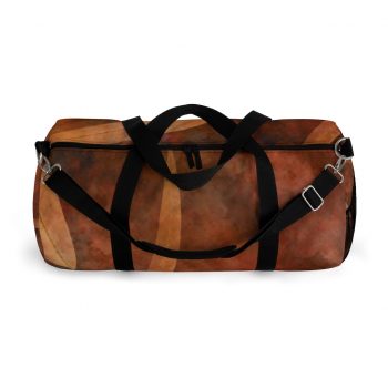 Duffel Bag Dark Brown Leaves Leaf Prints Beige Tan Nature Art Print Old Antique Vintage