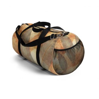 Duffel Bag Leaves Leaf Print Blue Beige Cream Nature Art Print Old Antique Vintage