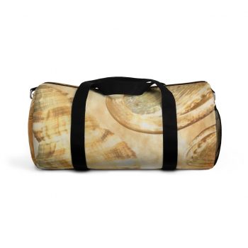 Duffel Bag Sea Shells Seashells Ocean Cream Beige Brown Gold Art Print Old Antique Vintage