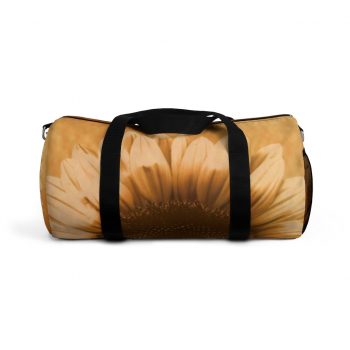 Duffel Bag Sunflower Flower Art Print Old Antique Vintage Beige Yellow Brown Gold