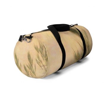 Duffel Bag Wheat Field Green Beige Landscape Nature Art Print Old Antique Vintage